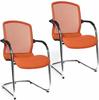 2 Topstar Besucherstühle Open Chair 100 OC590 T34 orange Stoff