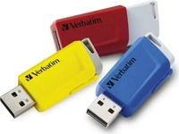 verbatim USB-Sticks Store 'n' Click rot, gelb, blau 16 GB, 1 St. rot/gelb/blau