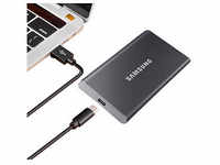 SAMSUNG Portable T7 1 TB externe SSD-Festplatte grau MU-PC1T0T/WW