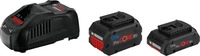 BOSCH Professional Werkzeugakku mit Ladeger&auml;t Starter Set 18V Li-Ion 1 x 4,0 + 1 x