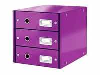 LEITZ Schubladenbox Click & Store violett 6048-00-62, DIN A4 mit 3 Schubladen