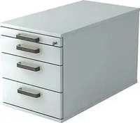 HAMMERBACHER Solid TC30 Rollcontainer lichtgrau 4 Ausz&uuml;ge 42,8 x 80,0 x 51,2 cm