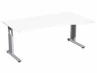 geramöbel Flex höhenverstellbarer Schreibtisch weiß Trapezform,...