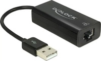 Delock 62595, DeLOCK USB 2.0 A/RJ-45 LAN-Adapter, 1 St. schwarz