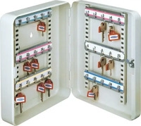 Rottner T03130, ROTTNER SK 40 Schl&uuml;sselkasten wei&szlig; mit 40 Haken, Zylinderschloss,