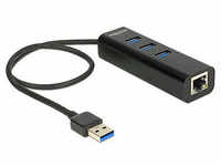 DeLOCK USB-Hub 3-fach schwarz 62653