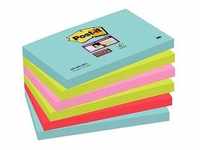 Post-it® Super Sticky Miami Haftnotizen extrastark farbsortiert 6 Blöcke