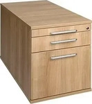 HAMMERBACHER Solid Rollcontainer nussbaum 3 Ausz&uuml;ge 42,8 x 80,0 x 51,2 cm