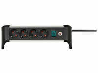 brennenstuhl Alu-Office-Line 4-fach Steckdosenleiste mit Schalter 1,8 m schwarz