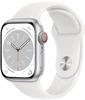 Apple Watch Series 8 41 mm (GPS + Cellular) silber, weiß MP4A3FD/A