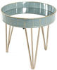 HAKU Möbel Beistelltisch Spiegelglas gold-grau-blau 41,0 x 41,0 x 40,0 cm