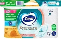 Zewa Toilettenpapier Premium 5-lagig, 6 Rollen wei&szlig;