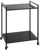 HAKU Möbel Beistelltisch Sicherheitsglas schwarz 50,0 x 36,0 x 69,0 cm