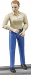 bruder bworld 60408 Frau mit hellem Hauttyp und blauer Hose Spielfigur