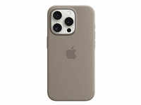Apple Silikon Case mit MagSafe Handy-Cover für Apple iPhone 15 Pro tonbraun