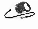FLEXI Black Design schwarze Leine M - 5m bis 20kg - Seil