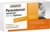 PZN-DE 03953597, Paracetamol-ratiopharm 250 mg Z&auml;pfchen 10 St
