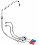 SARO Armatur mit Fu&szlig;pedal - Kalt- / Warmwasser Set Modell THEA