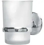 Fackelmann Vision Glas mit Halter Chrom gl&auml;nzend - Badm&ouml;bel