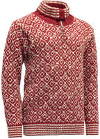 Devold Svalbard Sweater Zip-Neck hindberry/offwhite - Gr&ouml;&szlig;e XS TC396410A