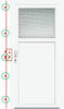 Panto Nebeneingangstür Kunststoff K504 98 x 198 cm DIN links weiß