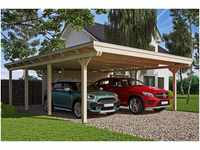 SKAN HOLZ Carport Emsland 613 x 846 cm mit Aluminiumdach mit Abstellraum