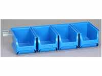 Allit Sichtboxen-Set ProfiPlus Set 3/5 blau mit Metallschiene 12 l