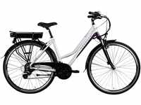 Zündapp E-Bike Trekking Z802 Damen 28 Zoll RH 48cm 21-Gang 374 Wh weiß lila