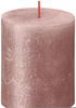 Bolsius Stumpenkerze Rustik Shimmer Rosa 8 cm