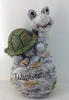 TrendLine Deko Stein mit Schildkröte 27,3 x 16,5 x 43,5 cm