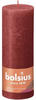 Bolsius Rustik Stumpenkerze zartes rot, Höhe: 19 cm, Ø 6,8 cm