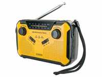 Schwaiger Solar-Kurbelradio mit LED Leuchte FM/AM Radio, mit Notfallsirene und
