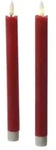 LED Stabkerzen Tafelkerzen Dinner Spitzkerzen rustikal 24,5cm rot 2St