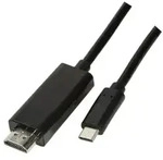 Kabel LogiLink USB 3.2 Gen1 Type-C Kabel, C/M zu HDMI-A/M, 4K/60 Hz, schwarz, 3 m