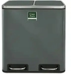 M&uuml;lleimer aus Edelstahl "Felix" - Trennsystem - Mit Schlie&szlig;d&auml;mpfer / 2 x 15 Liter