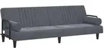 vidaXL Schlafsofa mit Armlehnen Dunkelgrau Samt