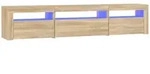 vidaXL TV-Schrank mit LED-Leuchten Sonoma-Eiche 195x35x40 cm