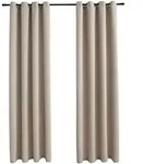 vidaXL Verdunkelungsvorh&auml;nge mit Metall&ouml;sen 2 Stk. Beige 140x245 cm