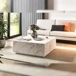 SalesFever Couchtisch | quadratisch | Melaminfolie in Marmoroptik