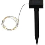 StarTrading LED Solar Lichterkette Tautropfen Dew Drop 50LED Silberdraht 5m Sensor
