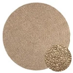 vidaXL Teppich 120 cm Jute-Optik Innen und Au&szlig;en