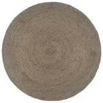vidaXL Teppich Handgefertigt Jute Rund 240 cm Grau