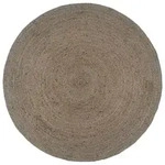 vidaXL Teppich Handgefertigt Jute Rund 180 cm Grau