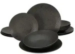 CreaTable Schiefer Schwarz Tellerset 12-tlg Steinzeug