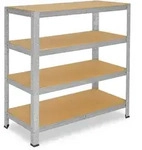 shelfplaza HOME 100x100x40 cm Schwerlastregal in verzinkt mit 4 B&ouml;den und 175...
