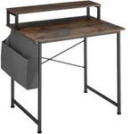 tectake Schreibtisch mit Ablage und Stofftasche Industrial Holz Dunkel, Rustikal