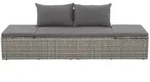 vidaXL Gartenbett Grau 195&times;60 cm Poly Rattan
