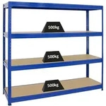 PROREGAL Schwerlastregal DINO | HxBxT 180x180x60 cm | Fachlast 500kg | Blau 