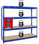 PROREGAL Schwerlastregal DINO | HxBxT 180x240x60 cm | Fachlast 450kg | Blau 