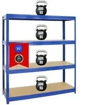 Proregal Schwerlastregal DINO | HxBxT 180x160x60cm | 4 MDF-Platten-Ebenen 6,5...